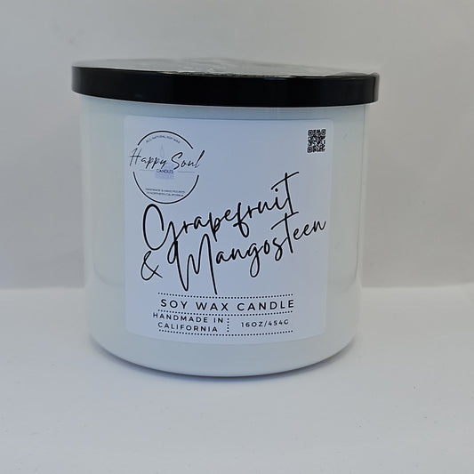 Grapefruit and Mangosteen 3-Wick Soy Candle (16oz)