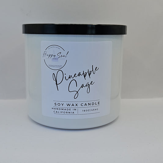 Pineapple Sage 3-Wick Soy Candle (16oz)