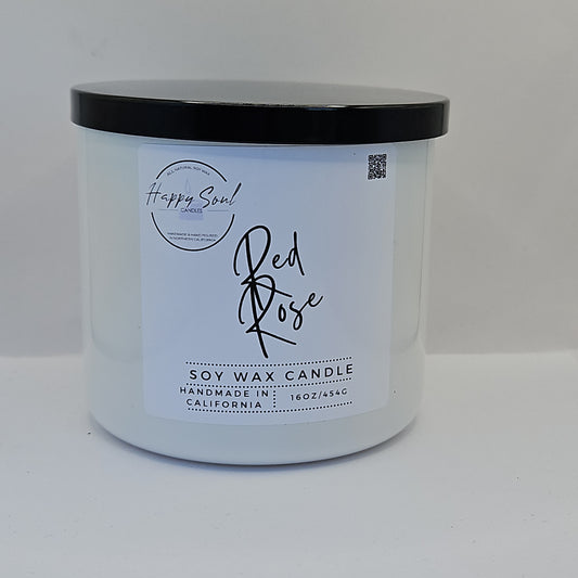 Red Rose 3-Wick Soy Candle (16oz)