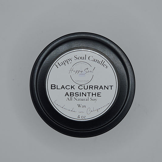 Black Currant Absinthe Soy Candle 4 oz Travel Tin