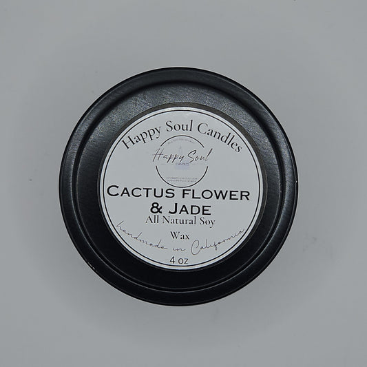 Cactus Flower and Jade Soy Candle 4 oz Candle Tin
