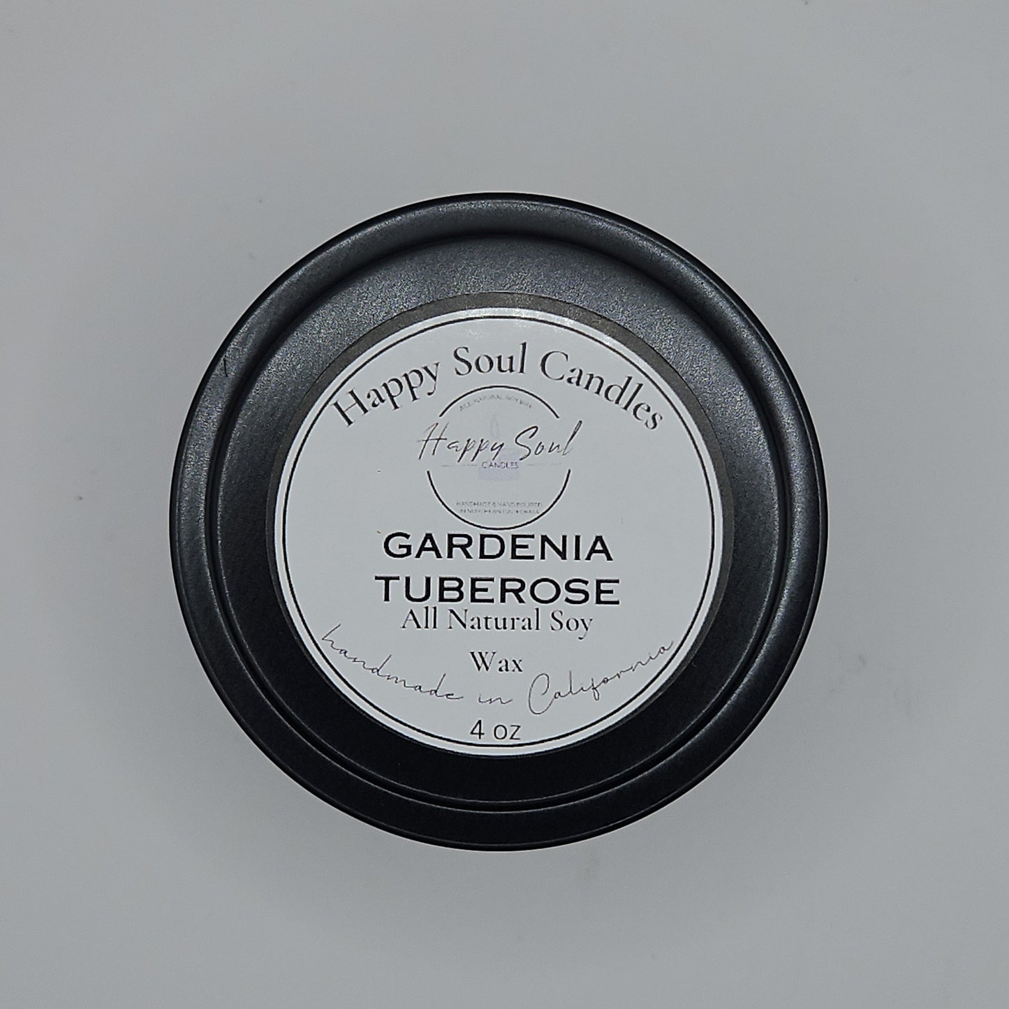 Gardenia Tuberose Soy Candle 4 oz Travel Tin
