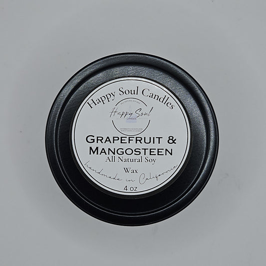 Grapefruit and Mangosteen Soy Candle 4 oz Travel Tin