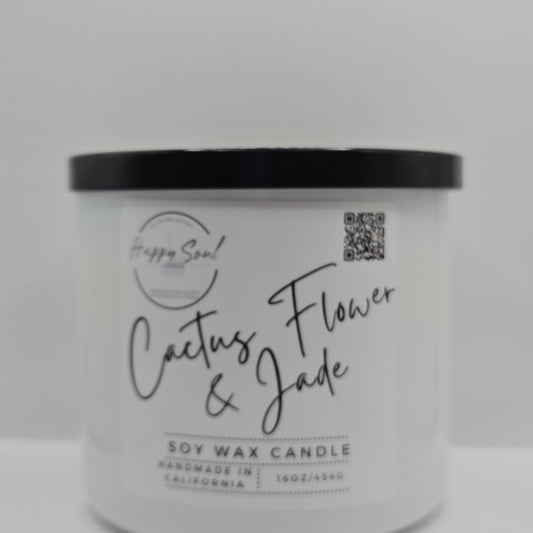 Cactus Flower and Jade 3-Wick Soy Candle (16oz)