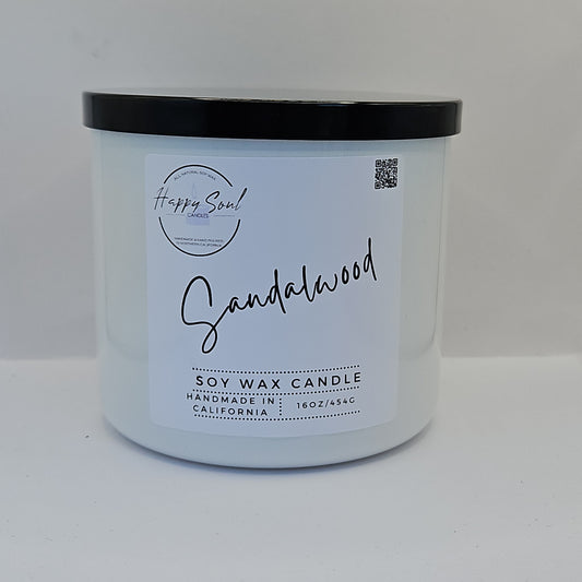 Sandalwood 3-Wick Soy Candle (16oz)