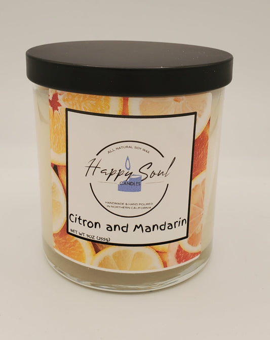 Citron and Mandarin 9 oz Soy Candle