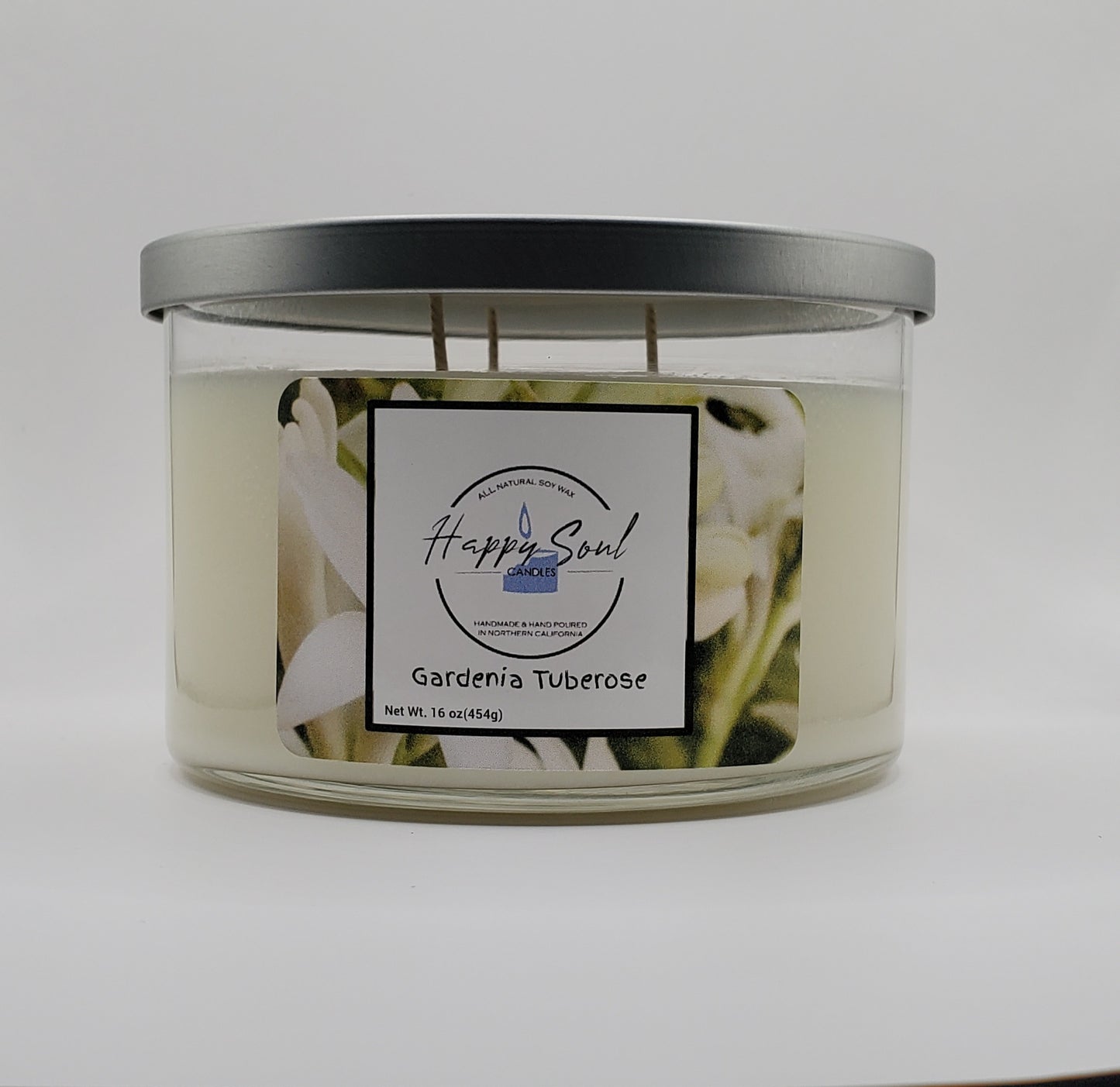 Gardenia Tuberose 3-Wick Soy Candle (16oz)